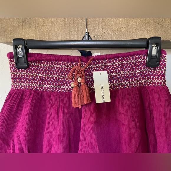 Blue Rain Francesca’s| Stretch Waist, Pull On Boho Tassel Shorts, Embroidered••• - Picture 5 of 12